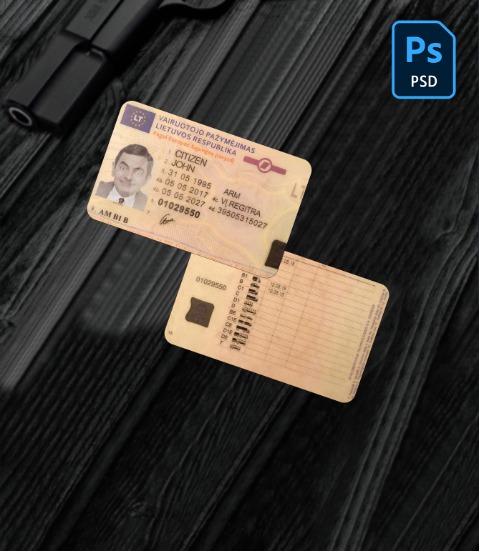 Lithuania driving license PSD